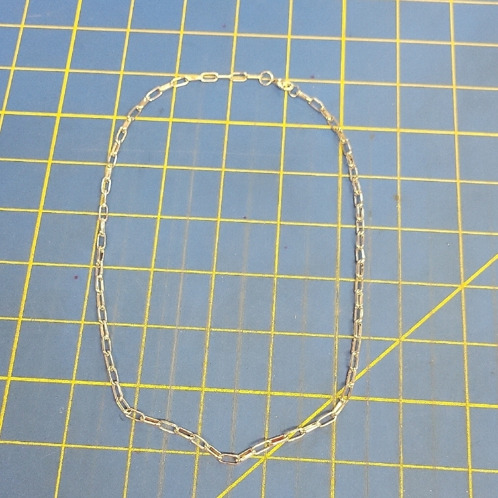 Silver Tone Paperclip Chain 20" Necklace